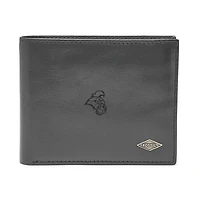 Men's Fossil Black Coastal Carolina Chanticleers Leather Ryan RFID Flip ID Bifold Wallet