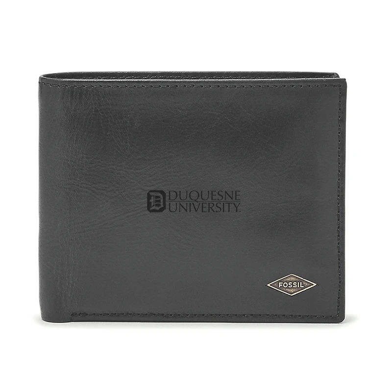 Men's Fossil Black Duquesne Dukes Leather Ryan RFID Passcase Wallet