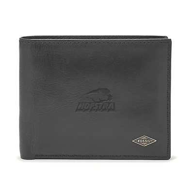 Men's Fossil Black Hofstra University Pride Leather Ryan RFID Passcase Wallet
