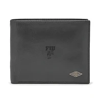 Men's Fossil Black FIU Panthers Leather Ryan RFID Passcase Wallet