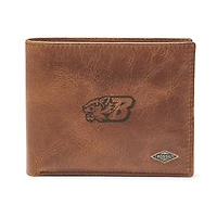 Men's Fossil Brown Binghamton Bearcats Leather Ryan RFID Passcase Wallet