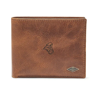 Men's Fossil Brown Coastal Carolina Chanticleers Leather Ryan RFID Passcase Wallet