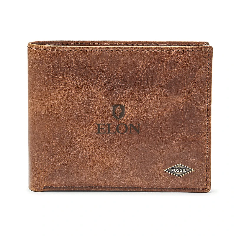 Men's Fossil Brown Elon Phoenix Leather Ryan RFID Passcase Wallet
