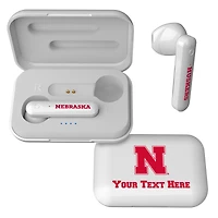 Nebraska Huskers Primary Logo Personalized True Wireless Earbuds