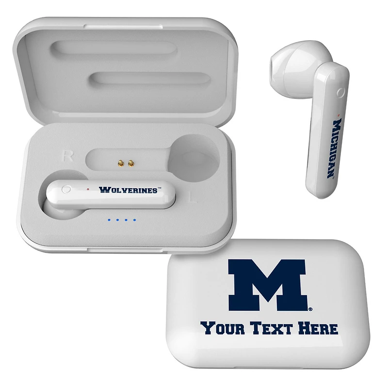 Michigan Wolverines Personalized True Wireless Earbuds