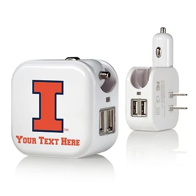 Illinois Fighting Illini Personalized 2-In-1 USB Charger