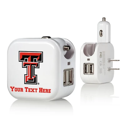 Texas Tech Red Raiders Personalized 2-In-1 USB Charger