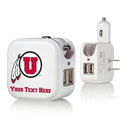 Utah Utes Personalized 2-In-1 USB Charger