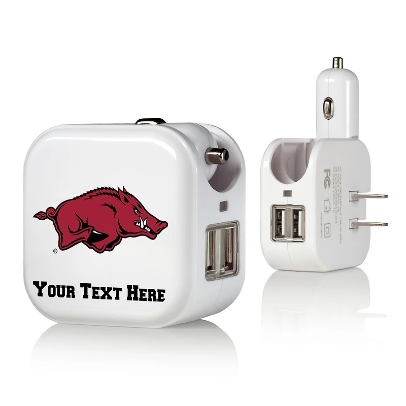 Arkansas Razorbacks Personalized 2-In-1 USB Charger