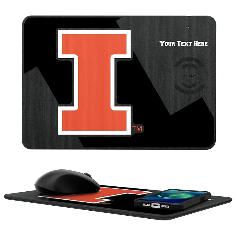 Illinois Fighting Illini Personalized Wireless Charger & Mouse Pad