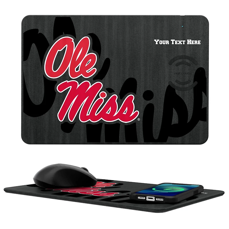 Keyscaper Ole Miss Rebels Personalized 15W Fast Wireless Charger and Mouse Pad