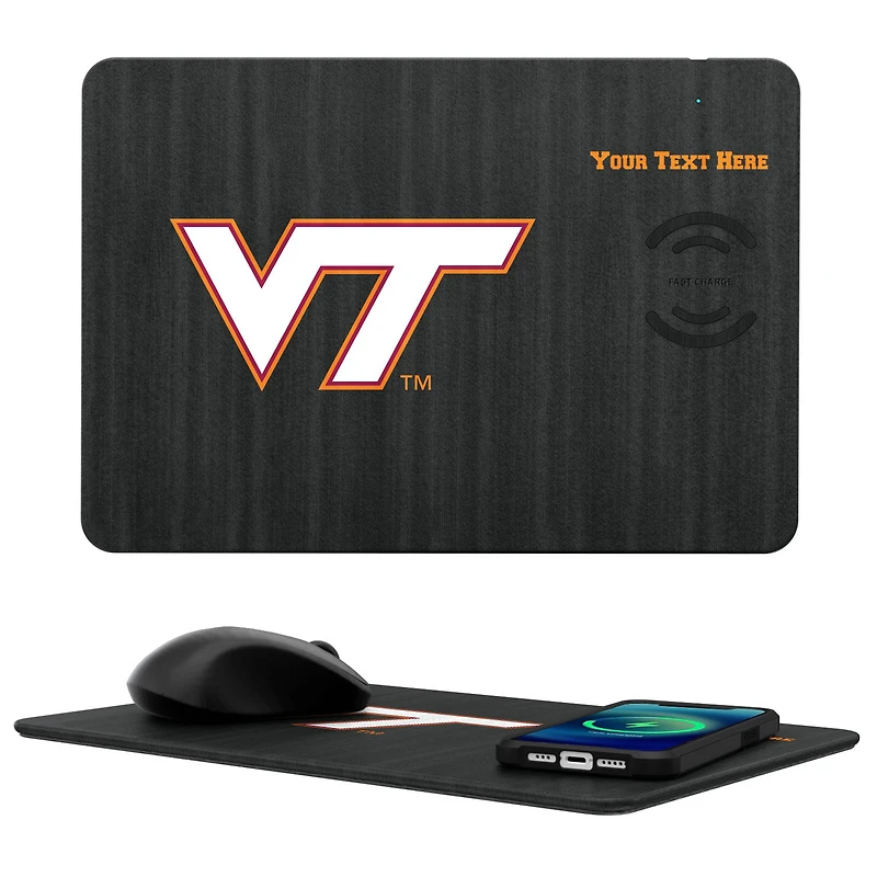 Virginia Tech Hokies Personalized Wireless Charger & Mouse Pad