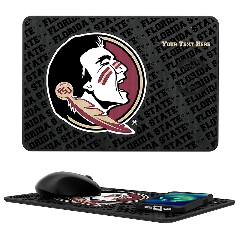 Florida State Seminoles Primary Logo Personalized Wireless Charger & Mouse Pad