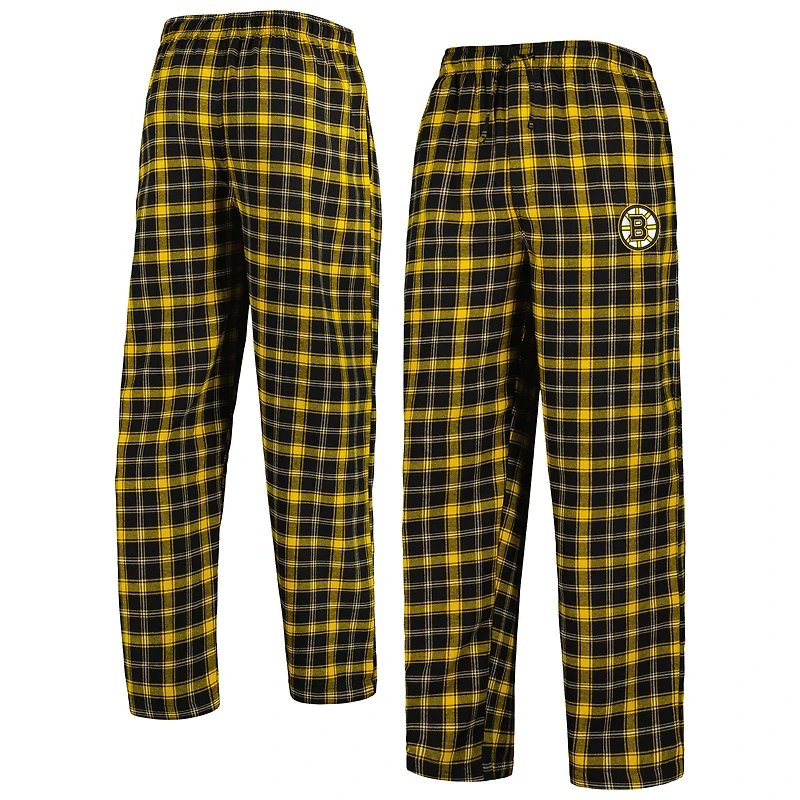 Men's Concepts Sport Black/Gold Boston Bruins Ledger Flannel Sleep Pants