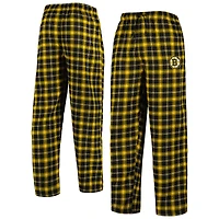 Men's Concepts Sport Black/Gold Boston Bruins Ledger Flannel Sleep Pants