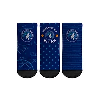 Toddler Rock Em Socks Minnesota Timberwolves #1 Fan 3-Pack Crew Socks Set