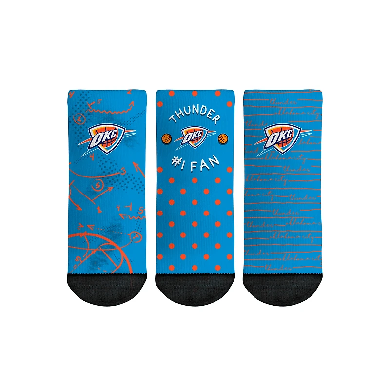 Toddler Rock Em Socks Oklahoma City Thunder #1 Fan 3-Pack Crew Socks Set
