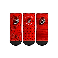 Toddler Rock Em Socks Portland Trail Blazers #1 Fan 3-Pack Crew Socks Set