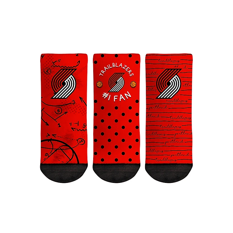 Toddler Rock Em Socks Portland Trail Blazers #1 Fan 3-Pack Crew Socks Set