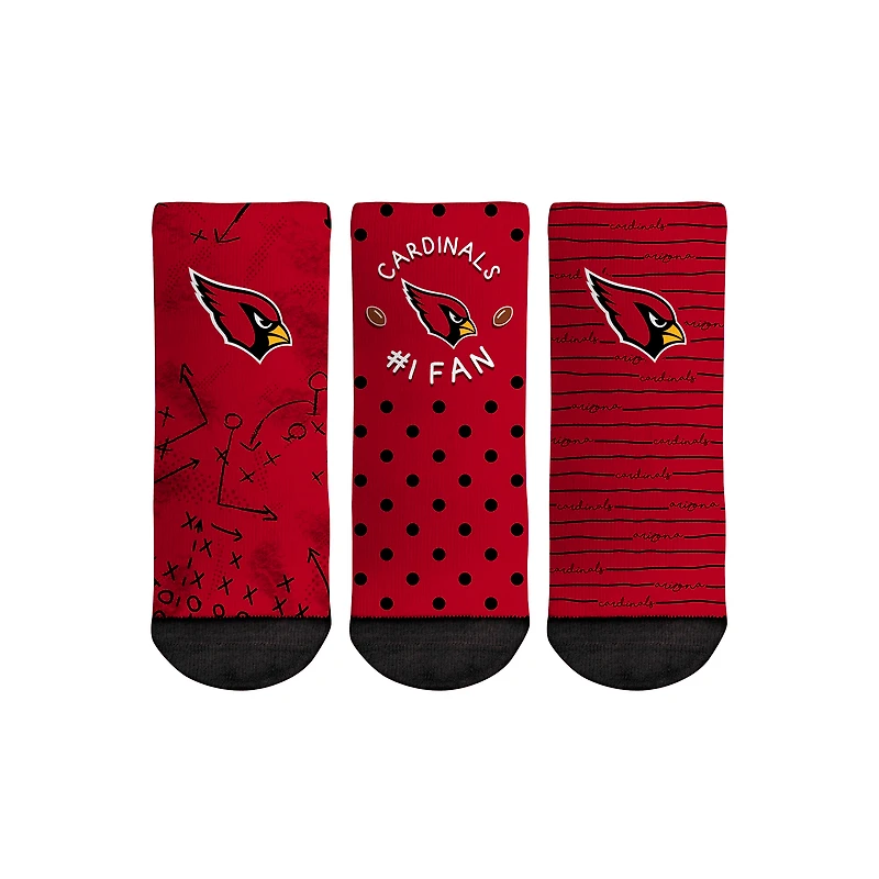 Toddler Rock Em Socks Arizona Cardinals #1 Fan 3-Pack Crew Socks Set