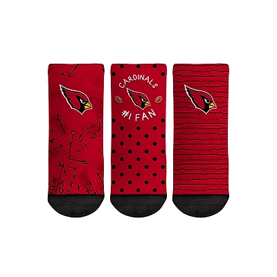 Toddler Rock Em Socks Arizona Cardinals #1 Fan 3-Pack Crew Socks Set