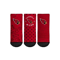 Toddler Rock Em Socks Arizona Cardinals #1 Fan 3-Pack Crew Socks Set
