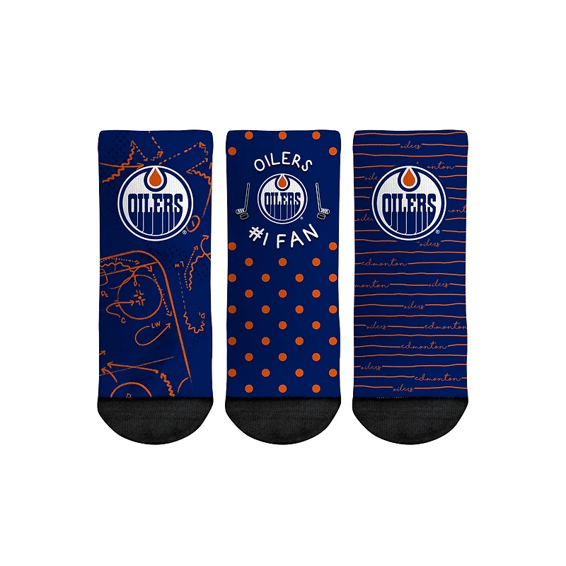 Toddler Rock Em Socks Edmonton Oilers #1 Fan 3-Pack Crew Socks Set