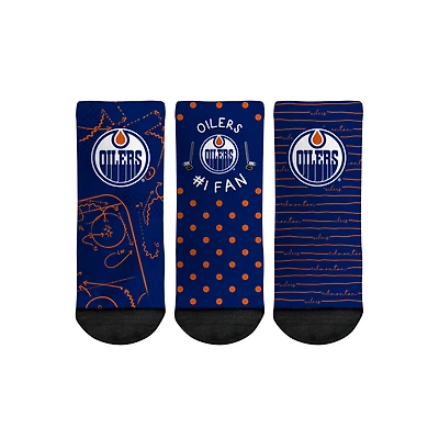 Toddler Rock Em Socks Edmonton Oilers #1 Fan 3-Pack Crew Socks Set