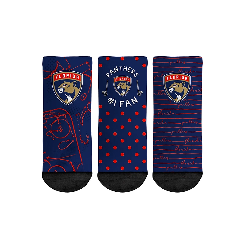 Toddler Rock Em Socks Florida Panthers #1 Fan 3-Pack Crew Socks Set