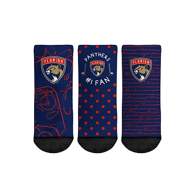 Toddler Rock Em Socks Florida Panthers #1 Fan 3-Pack Crew Socks Set