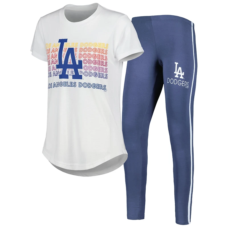 Women's Concepts Sport Charcoal/White Los Angeles Dodgers Sonata Top & Leggings Sleep Set