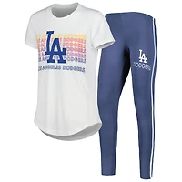 Women's Concepts Sport Charcoal/White Los Angeles Dodgers Sonata Top & Leggings Sleep Set