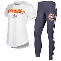 Women's Concepts Sport White/Charcoal Kansas City Chiefs Sonata Top & Leggings Sleep Set