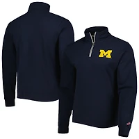 Men's League Collegiate Wear Navy Michigan Wolverines Stack Essential Lightweight Fleece Quarter-Zip Sweatshirt