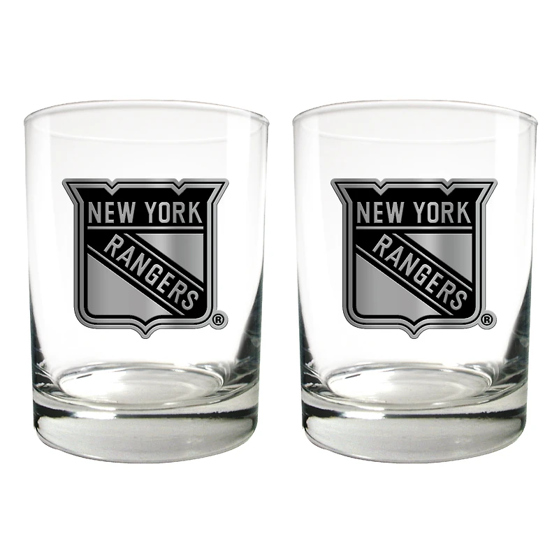 New York Rangers 15oz. Legacy Rocks Glass Set
