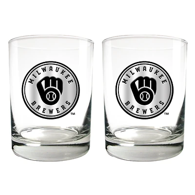 Milwaukee Brewers 15oz. Legacy Rocks Glass Set