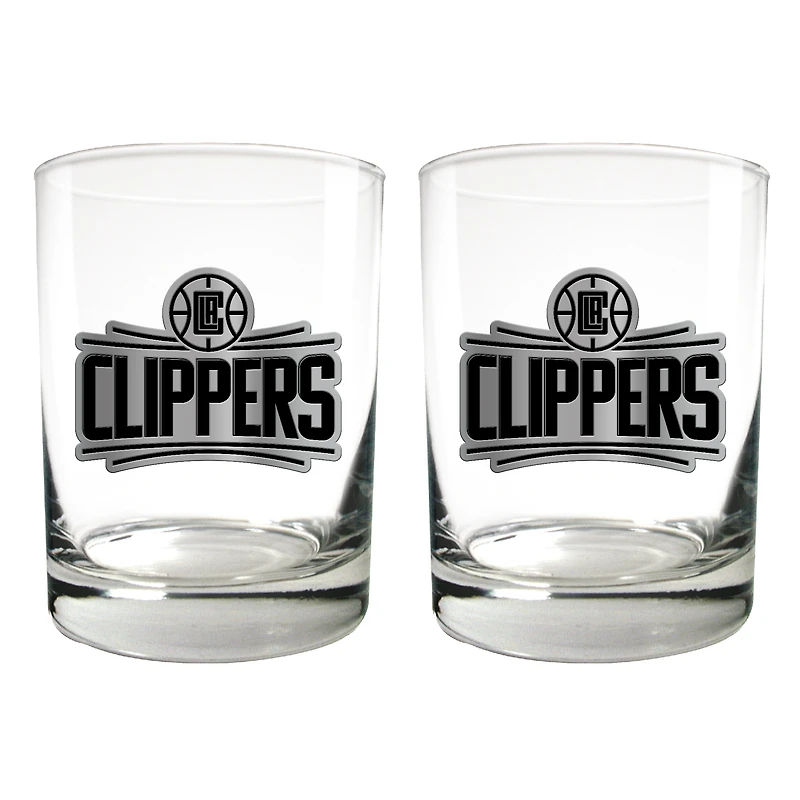 LA Clippers 15oz. Legacy Rocks Glass Set
