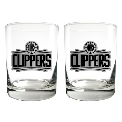 LA Clippers 15oz. Legacy Rocks Glass Set
