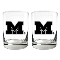 Michigan Wolverines 15oz. Legacy Rocks Glass Set