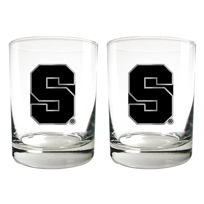 Syracuse Orange 15oz. Legacy Rocks Glass Set