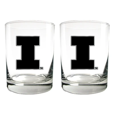 Illinois Fighting Illini 15oz. Legacy Rocks Glass Set