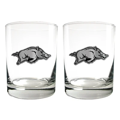 Arkansas Razorbacks 15oz. Legacy Rocks Glass Set