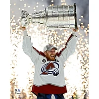 Gabriel Landeskog Colorado Avalanche Unsigned 2022 Stanley Cup Champions Raising Cup Photograph