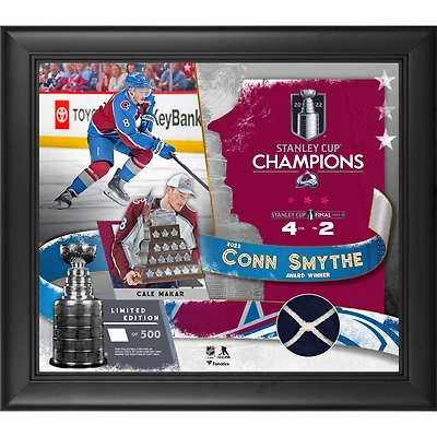 Cale Makar Colorado Avalanche 2022 Stanley Cup Champions Framed 15" x 17" Conn Smythe Collage with a Piece of Game-Used Net from the 2022 Stanley Cup Final - Limited Edition of 500