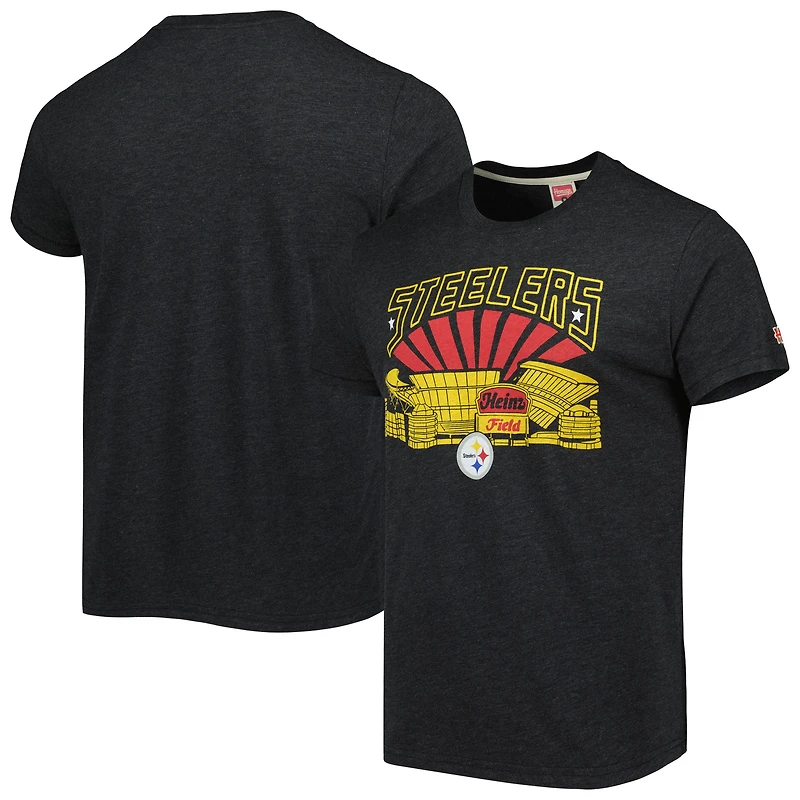 Men's Homage Charcoal Pittsburgh Steelers Stadium Tri-Blend T-Shirt