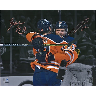 Zach Hyman & Leon Draisaitl Edmonton Oilers Multi-Signed 16" x 20" Photograph - Signed in Orange
