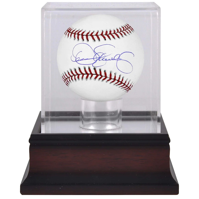 Dennis Eckersley Athletics Autographed Baseball and Mahogany Baseball Display Case
