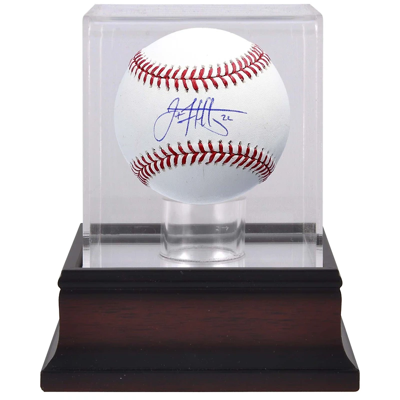 Jack Flaherty Detroit Tigers Autographed Baseball & Mahogany Baseball Display Case