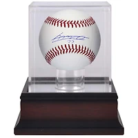 Vladimir Guerrero Jr. Toronto Blue Jays Autographed Baseball & Mahogany Baseball Display Case