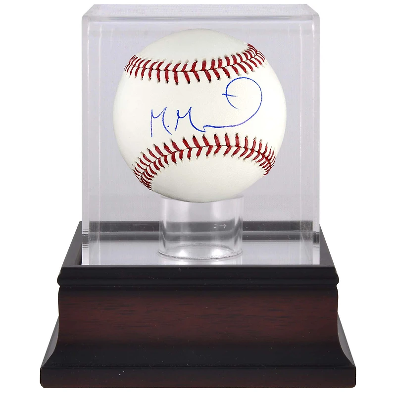 Manuel Margot Detroit Tigers Autographed Baseball and Mahogany Baseball Display Case